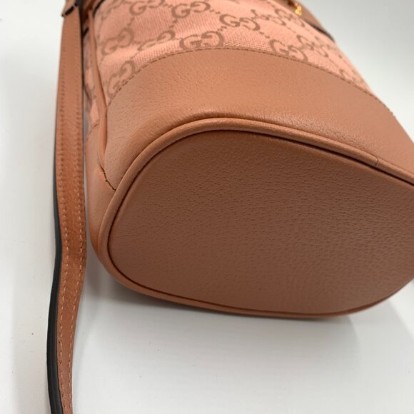 Authentic Gucci Ophidia GG Mini Bucket Bag Pink Canvas Crossbody - Brand New - Picture 7 of 16